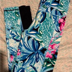 Lilly Pulitzer Blue Floral Leggings